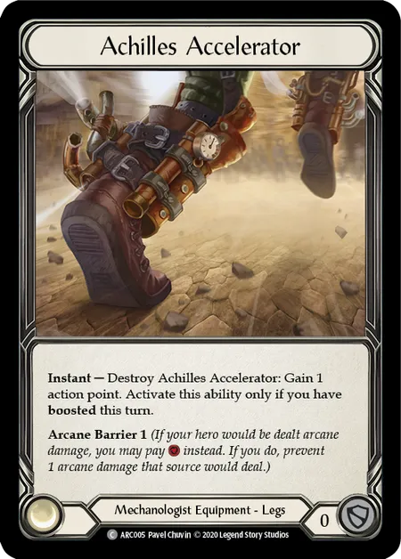 (ARC005) Flesh & Blood TCG Arcane Rising - Unlimited Single: Achilles Accelerator (Rainbow Foil)  Common