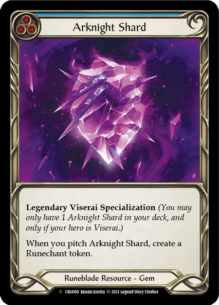 (CRU000) Flesh & Blood TCG Crucible of War - Unlimited Single: Arknight Shard (Rainbow Foil)  Fabled