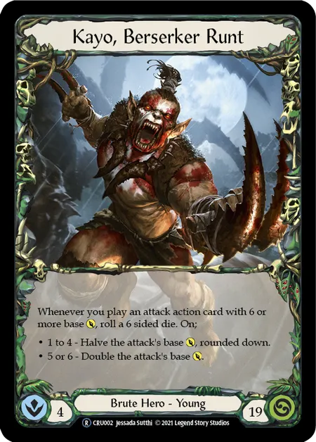 (CRU002) Flesh & Blood TCG Crucible of War - Unlimited Single: Kayo, Berserker Runt (Regular)  Rare