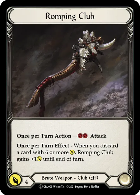 (CRU003) Flesh & Blood TCG Crucible of War - Unlimited Single: Romping Club (Rainbow Foil)  Common