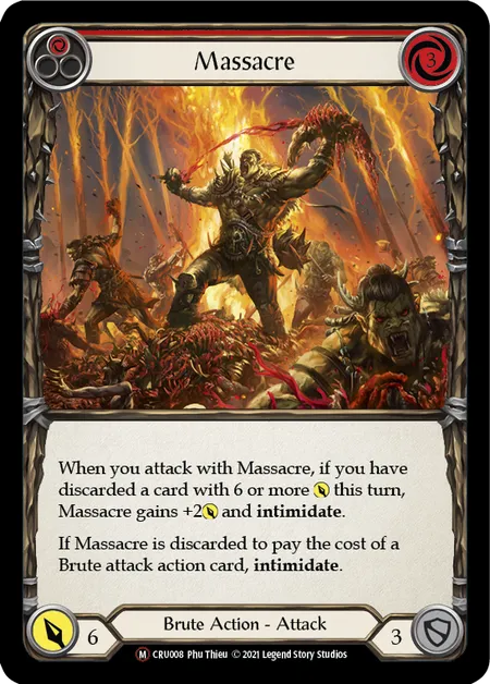 (CRU008) Flesh & Blood TCG Crucible of War - Unlimited Single: Massacre (Rainbow Foil)  Majestic