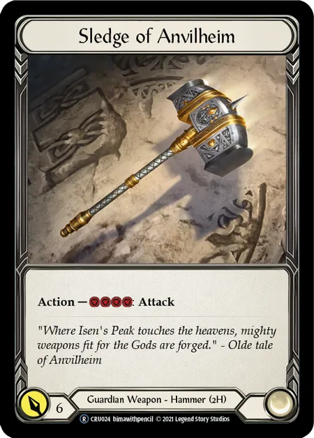 (CRU024) Flesh & Blood TCG Crucible of War - Unlimited Single: Sledge of Anvilheim (Rainbow Foil)  Rare