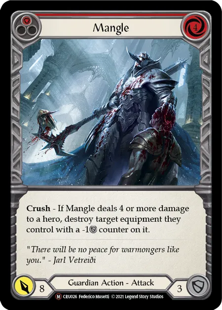 (CRU026) Flesh & Blood TCG Crucible of War - Unlimited Single: Mangle (Rainbow Foil)  Majestic