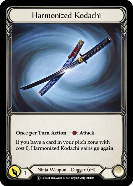 (CRU048) Flesh & Blood TCG Crucible of War - Unlimited Single: Harmonized Kodachi (Rainbow Foil)  Common