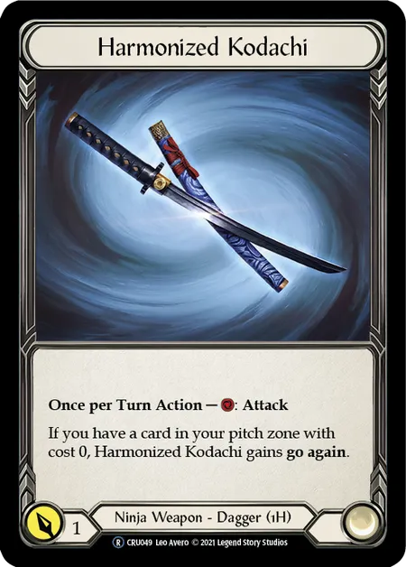 (CRU049) Flesh & Blood TCG Crucible of War - Unlimited Single: Harmonized Kodachi (Regular)  Rare