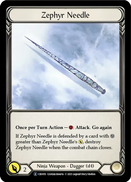 (CRU051) Flesh & Blood TCG Crucible of War - Unlimited Single: Zephyr Needle (Rainbow Foil)  Rare