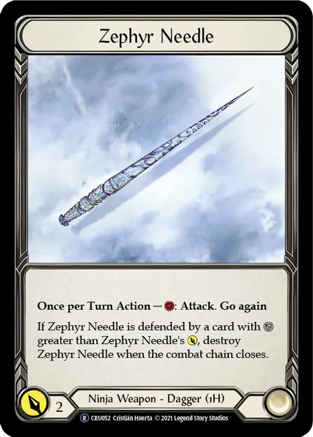 (CRU052) Flesh & Blood TCG Crucible of War - Unlimited Single: Zephyr Needle (Rainbow Foil)  Rare