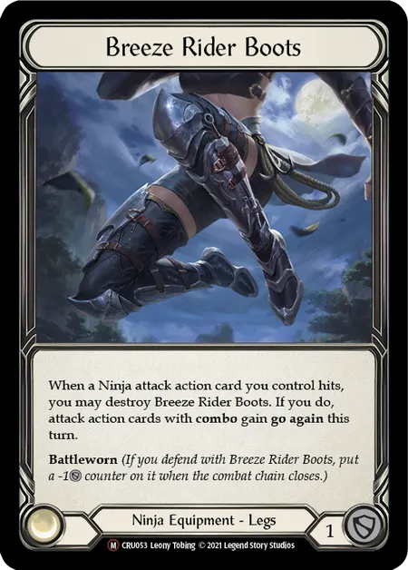 (CRU053) Flesh & Blood TCG Crucible of War - Unlimited Single: Breeze Rider Boots (Rainbow Foil)  Majestic