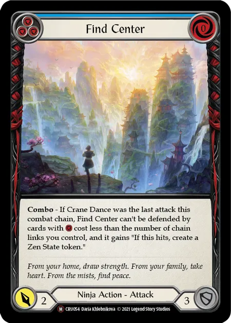 (CRU054) Flesh & Blood TCG Crucible of War - Unlimited Single: Find Center (Rainbow Foil)  Majestic