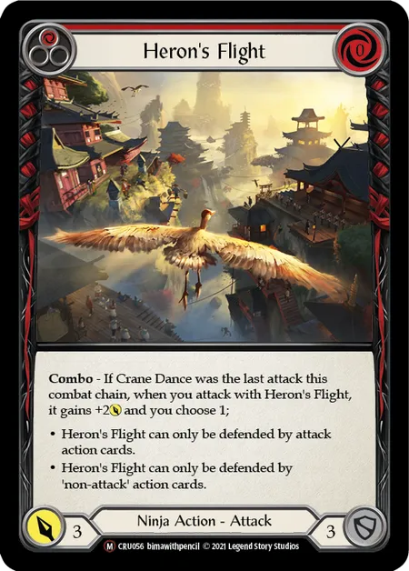 (CRU056) Flesh & Blood TCG Crucible of War - Unlimited Single: Heron's Flight (Regular)  Majestic