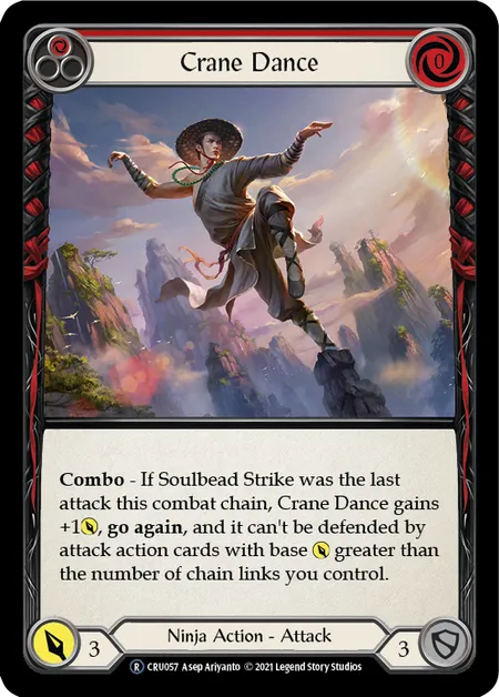 (CRU057) Flesh & Blood TCG Crucible of War - Unlimited Single: Crane Dance (Red) (Rainbow Foil)  Rare