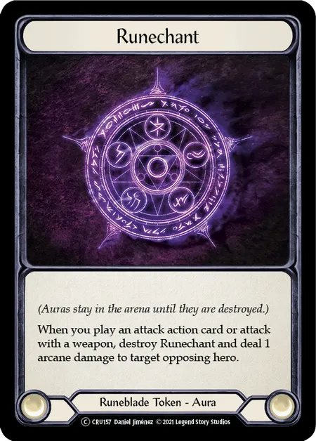 (CRU157) Flesh & Blood TCG Crucible of War - Unlimited Single: Runechant (Rainbow Foil)  Common