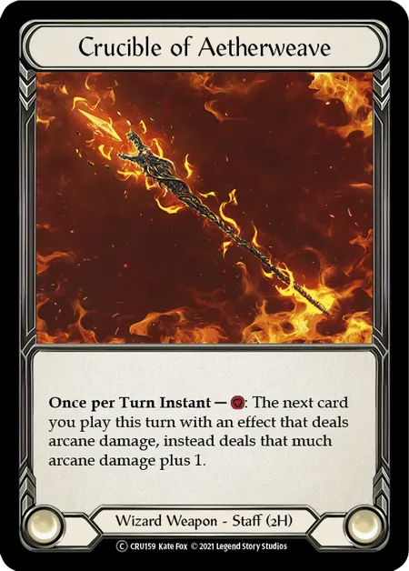 (CRU159) Flesh & Blood TCG Crucible of War - Unlimited Single: Crucible of Aetherweave (Rainbow Foil)  Common