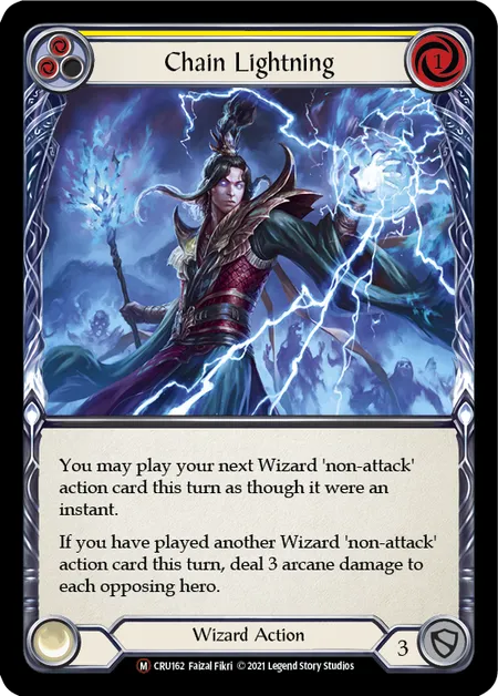 (CRU162) Flesh & Blood TCG Crucible of War - Unlimited Single: Chain Lightning (Regular)  Majestic