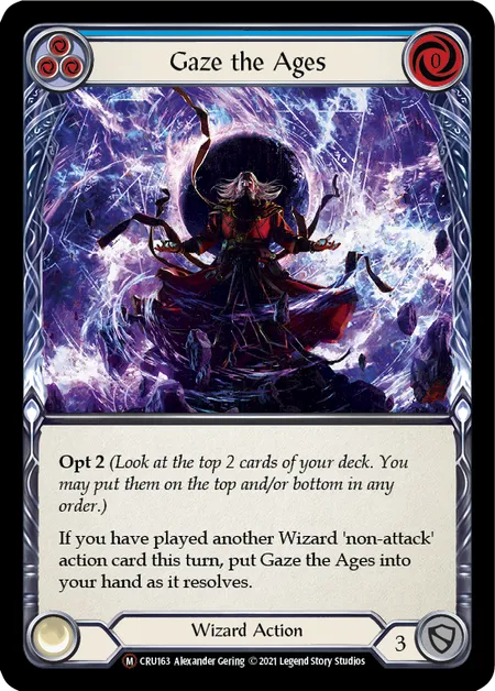 (CRU163) Flesh & Blood TCG Crucible of War - Unlimited Single: Gaze the Ages (Rainbow Foil)  Majestic