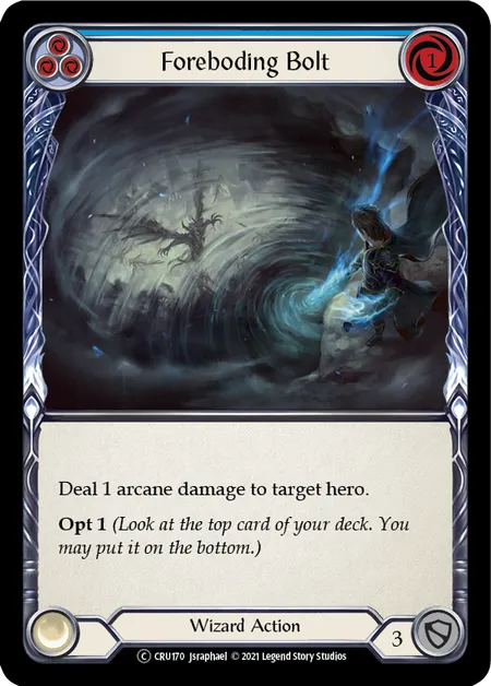 (CRU170) Flesh & Blood TCG Crucible of War - Unlimited Single: Foreboding Bolt (Blue) (Regular)  Common