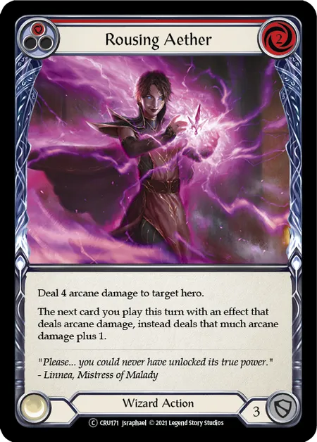 (CRU171) Flesh & Blood TCG Crucible of War - Unlimited Single: Rousing Aether (Red) (Rainbow Foil)  Common