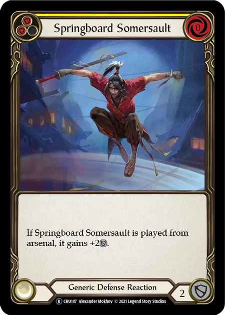 (CRU187) Flesh & Blood TCG Crucible of War - Unlimited Single: Springboard Somersault (Rainbow Foil)  Rare