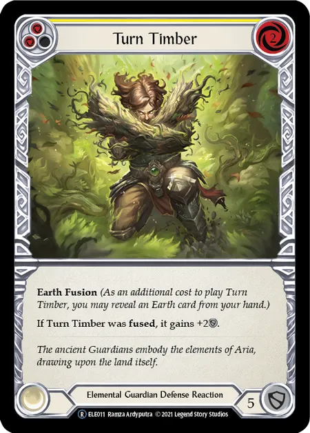 (ELE011) Flesh & Blood TCG Tales of Aria - Unlimited Single: Turn Timber (Yellow) (Rainbow Foil)  Rare