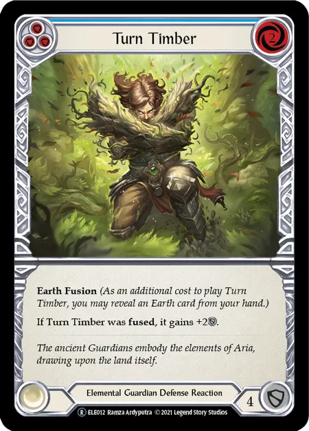 (ELE012) Flesh & Blood TCG Tales of Aria - Unlimited Single: Turn Timber (Blue) (Regular)  Rare