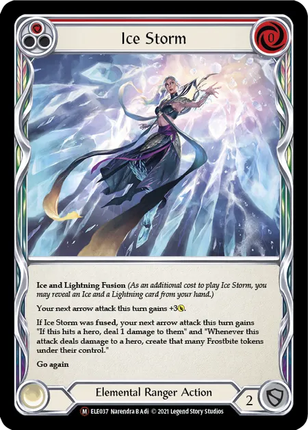 (ELE037) Flesh & Blood TCG Tales of Aria - Unlimited Single: Ice Storm (Rainbow Foil)  Majestic