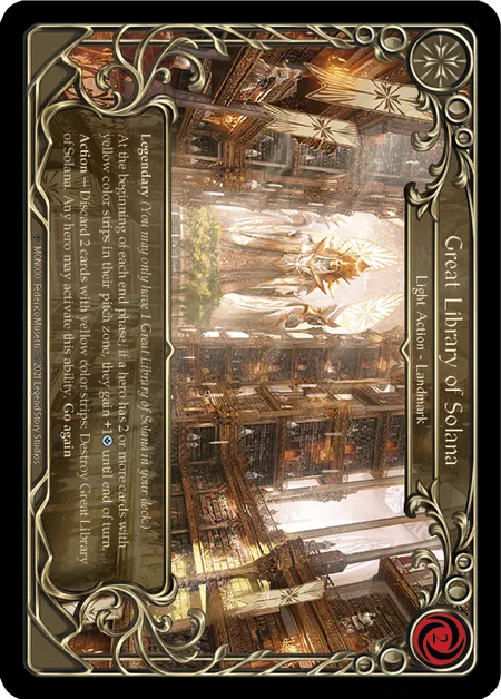 (MON000) Flesh & Blood TCG Monarch - Unlimited Single: Great Library of Solana (Rainbow Foil)  Fabled