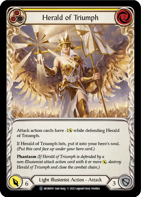 (MON009) Flesh & Blood TCG Monarch - Unlimited Single: Herald of Triumph (Yellow) (Regular)  Rare