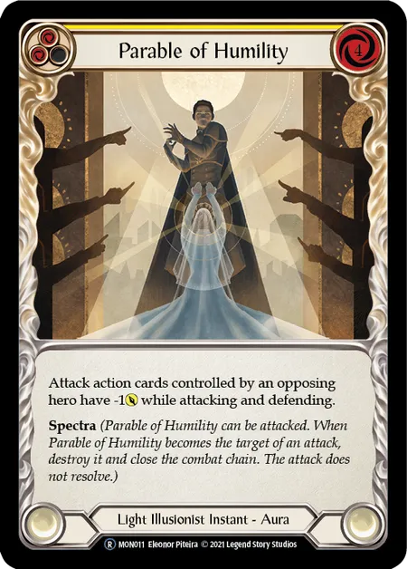 (MON011) Flesh & Blood TCG Monarch - Unlimited Single: Parable of Humility (Rainbow Foil)  Rare