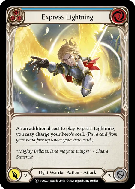 (MON053) Flesh & Blood TCG Monarch - Unlimited Single: Express Lightning (Blue) (Regular)  Common