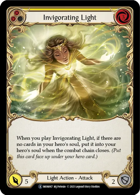 (MON067) Flesh & Blood TCG Monarch - Unlimited Single: Invigorating Light (Yellow) (Rainbow Foil)  Rare