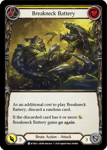 (WTR012) Flesh & Blood TCG Welcome to Rathe - Unlimited Single: Breakneck Battery (Yellow) (Regular)  Rare