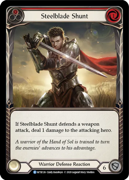 (WTR126) Flesh & Blood TCG Welcome to Rathe - Unlimited Single: Steelblade Shunt (Red) (Rainbow Foil)  Rare