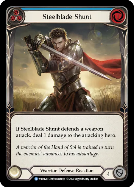 (WTR128) Flesh & Blood TCG Welcome to Rathe - Unlimited Single: Steelblade Shunt (Blue) (Regular)  Rare