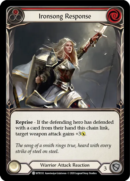 (WTR132) Flesh & Blood TCG Welcome to Rathe - Unlimited Single: Ironsong Response (Red) (Regular)  Common