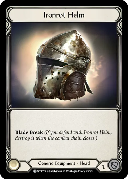 (WTR155) Flesh & Blood TCG Welcome to Rathe - Unlimited Single: Ironrot Helm (Rainbow Foil)  Common