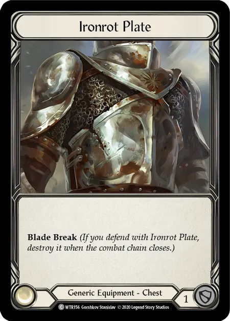 (WTR156) Flesh & Blood TCG Welcome to Rathe - Unlimited Single: Ironrot Plate (Regular)  Common