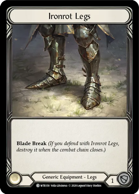 (WTR158) Flesh & Blood TCG Welcome to Rathe - Unlimited Single: Ironrot Legs (Rainbow Foil)  Common