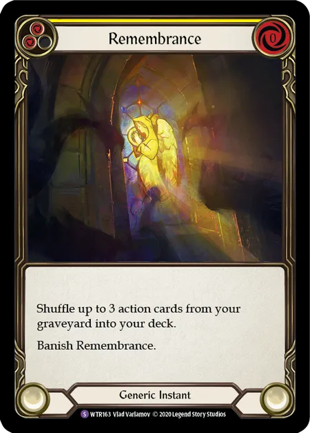 (WTR163) Flesh & Blood TCG Welcome to Rathe - Unlimited Single: Remembrance (Rainbow Foil)  Super Rare