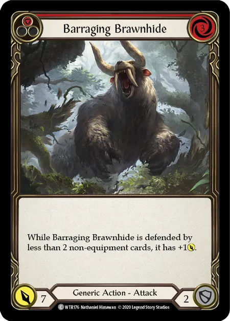 (WTR176) Flesh & Blood TCG Welcome to Rathe - Unlimited Single: Barraging Brawnhide (Red) (Regular)  Common