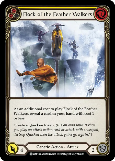 (WTR183) Flesh & Blood TCG Welcome to Rathe - Unlimited Single: Flock of the Feather Walkers (Yellow) (Rainbow Foil)  Common