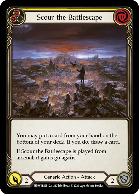 (WTR195) Flesh & Blood TCG Welcome to Rathe - Unlimited Single: Scour the Battlescape (Yellow) (Regular)  Common