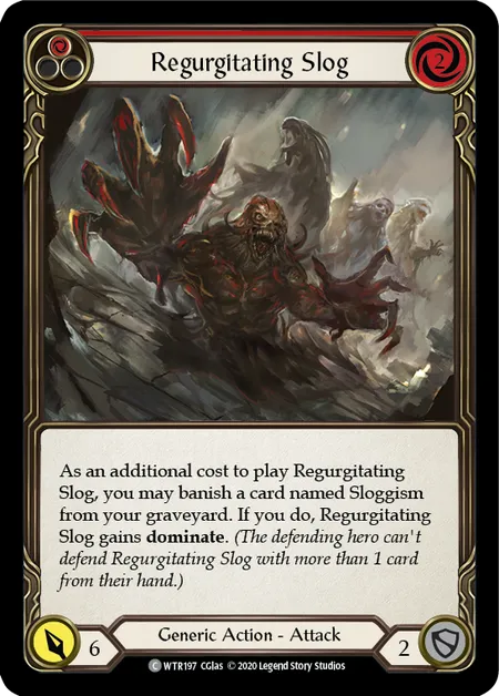 (WTR197) Flesh & Blood TCG Welcome to Rathe - Unlimited Single: Regurgitating Slog (Red) (Rainbow Foil)  Common