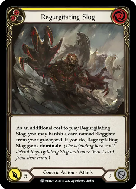 (WTR198) Flesh & Blood TCG Welcome to Rathe - Unlimited Single: Regurgitating Slog (Yellow) (Regular)  Common