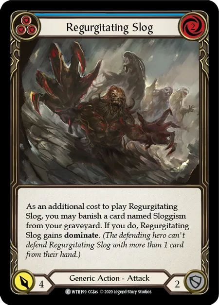 (WTR199) Flesh & Blood TCG Welcome to Rathe - Unlimited Single: Regurgitating Slog (Blue) (Regular)  Common