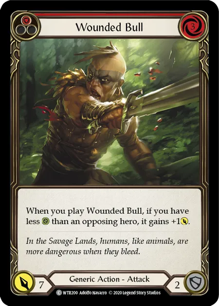 (WTR200) Flesh & Blood TCG Welcome to Rathe - Unlimited Single: Wounded Bull (Red) (Regular)  Common