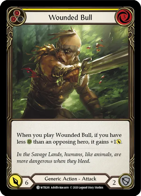 (WTR201) Flesh & Blood TCG Welcome to Rathe - Unlimited Single: Wounded Bull (Yellow) (Regular)  Common