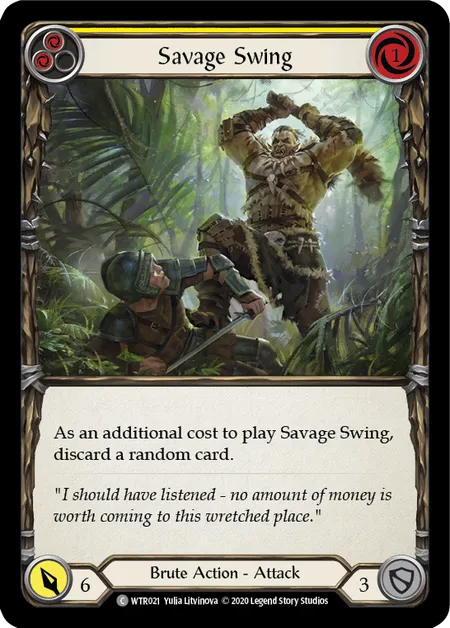 (WTR021) Flesh & Blood TCG Welcome to Rathe - Unlimited Single: Savage Swing (Yellow) (Regular)  Common