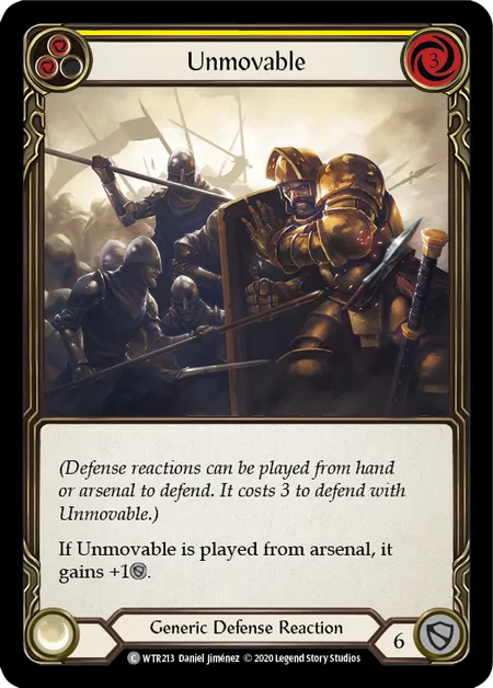 (WTR213) Flesh & Blood TCG Welcome to Rathe - Unlimited Single: Unmovable (Yellow) (Regular)  Common