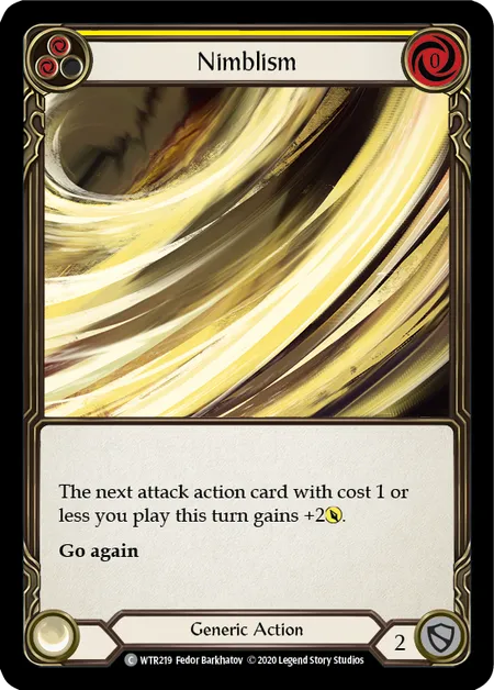 (WTR219) Flesh & Blood TCG Welcome to Rathe - Unlimited Single: Nimblism (Yellow) (Rainbow Foil)  Common