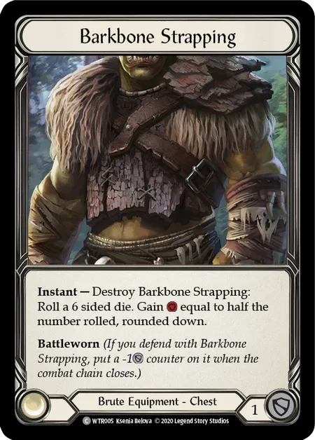 (WTR005) Flesh & Blood TCG Welcome to Rathe - Unlimited Single: Barkbone Strapping (Rainbow Foil)  Common